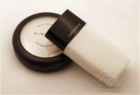 MAC vs Illamasqua White Foundation Comparison