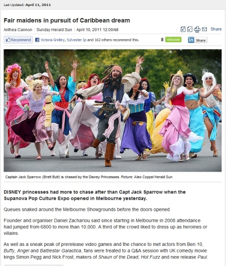 Supanova Melbourne 2011 – DisGlee Video + Herald Sun